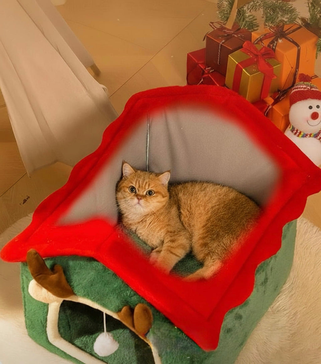 Christmas Reindeer Cat House
