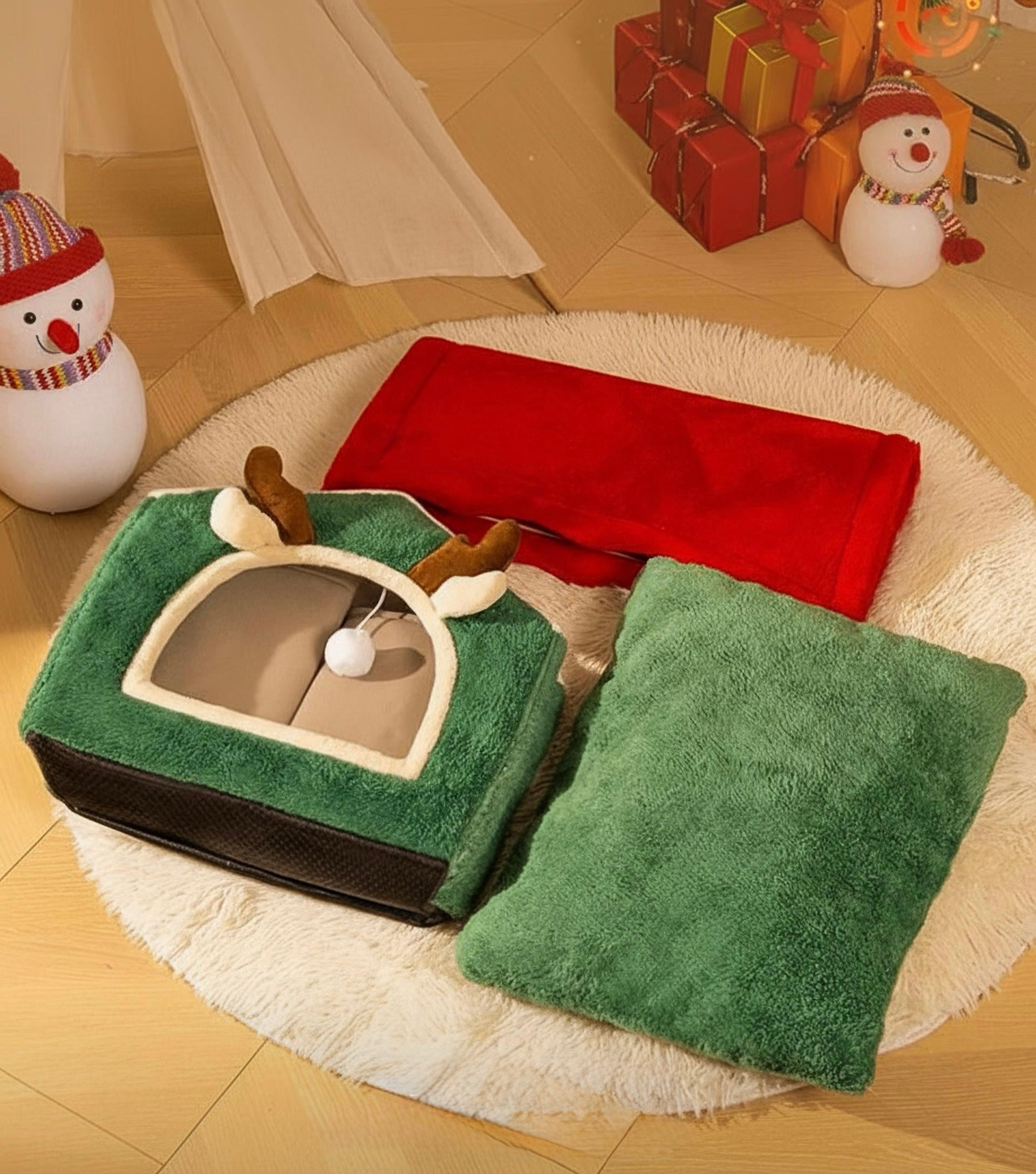 Christmas Reindeer Cat House