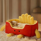 French Fries Cat Bed 🍟 - Cozy Plush Nest for Cats